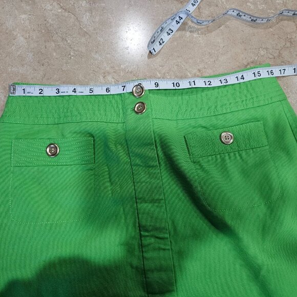 Women's Talbots Petites Lime Green Skirt Size 10P Hidden Buttons Springtime - Picture 3 of 6